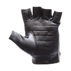 Motorcycle Fingerless Riding Gloves Genuine Leather Gel Palm Comfort Air Vent