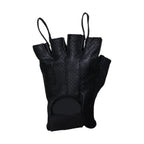 Nappa Leather Fingerless Riding Gloves Genuine Soft Lined Padded Wrist Strap