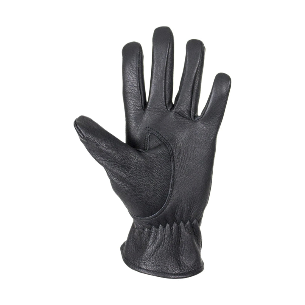 Ladies Deer Skin Leather Gloves Black With Zipper Stylish Comfortable Fit