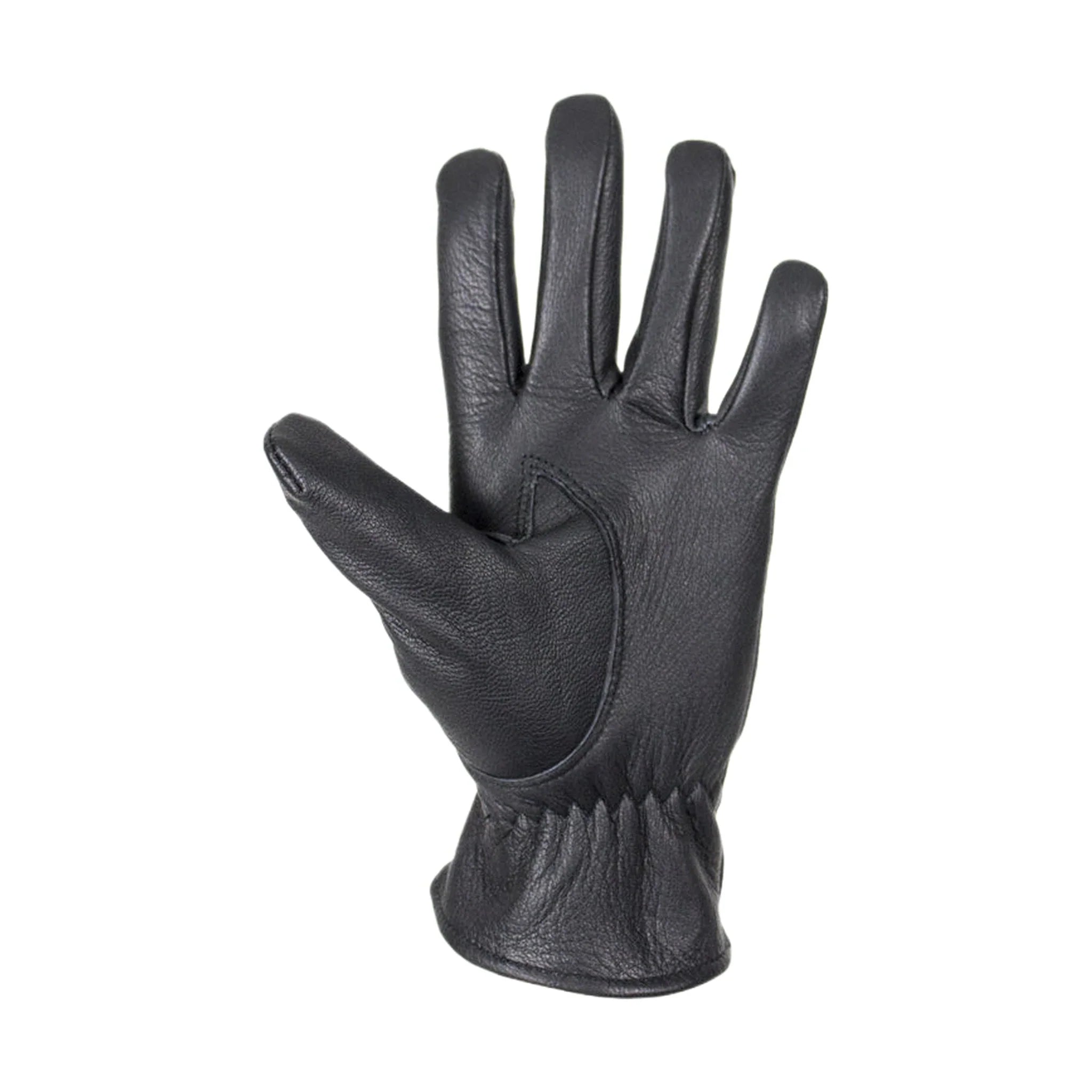Ladies Deer Skin Leather Gloves Black With Zipper Stylish Comfortable Fit