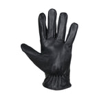 Deer Skin Leather Gloves Black With Zipper Snug Fit Motorcycle Riding Style