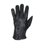 Deer Skin Leather Gloves W/ Zipper - Black