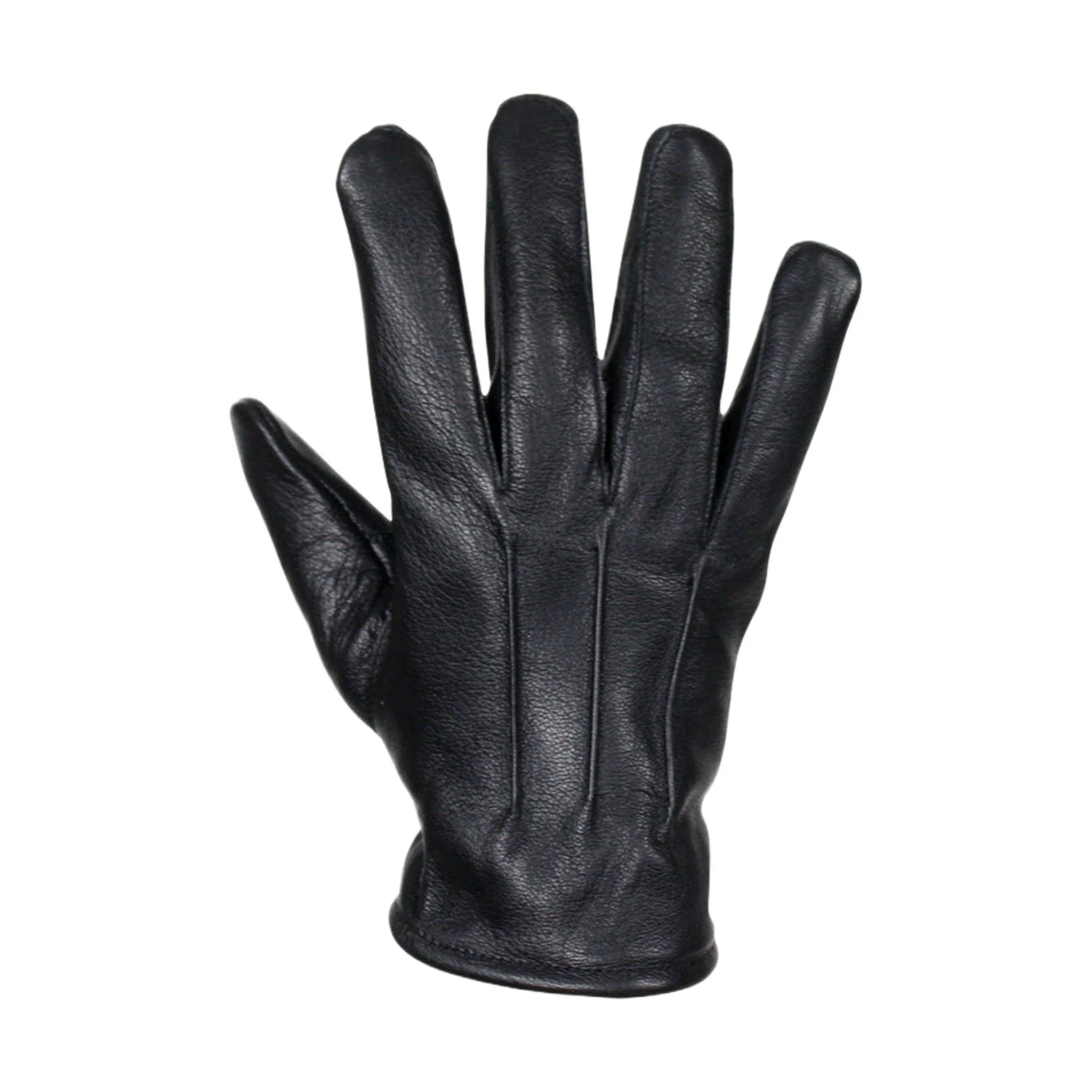 Deer Skin Leather Gloves Black Three Slit Design Riding Durable Comfortable