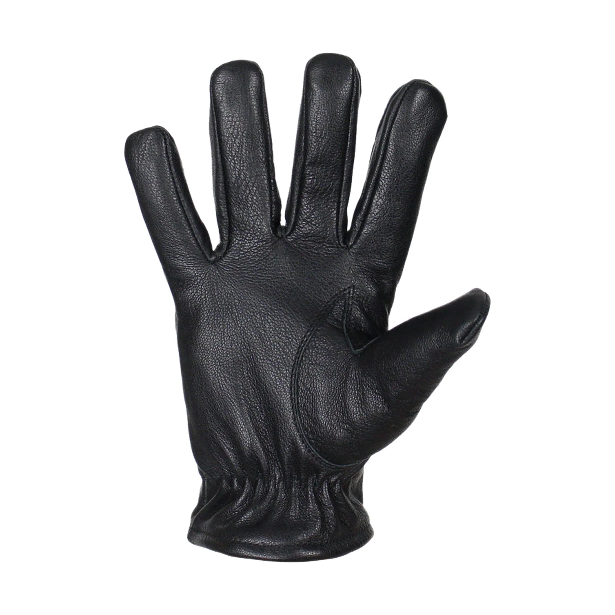 Deer Skin Leather Gloves Black Three Slit Design Riding Durable Comfortable