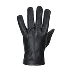 Deer Skin Leather Gloves W/ Slits - Black
