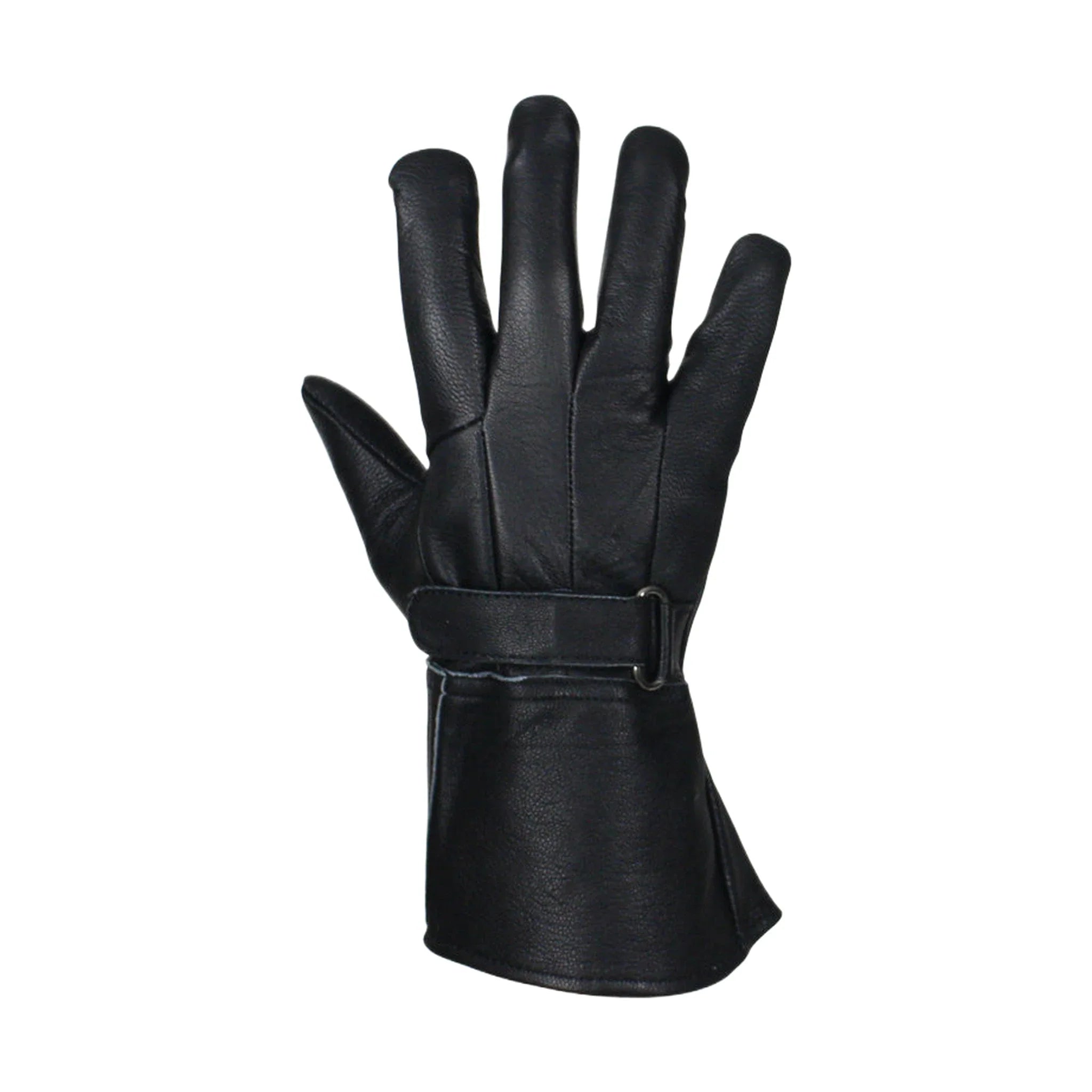 Full Finger Deer Skin Motorcycle Gloves Genuine Leather Adjustable Strap