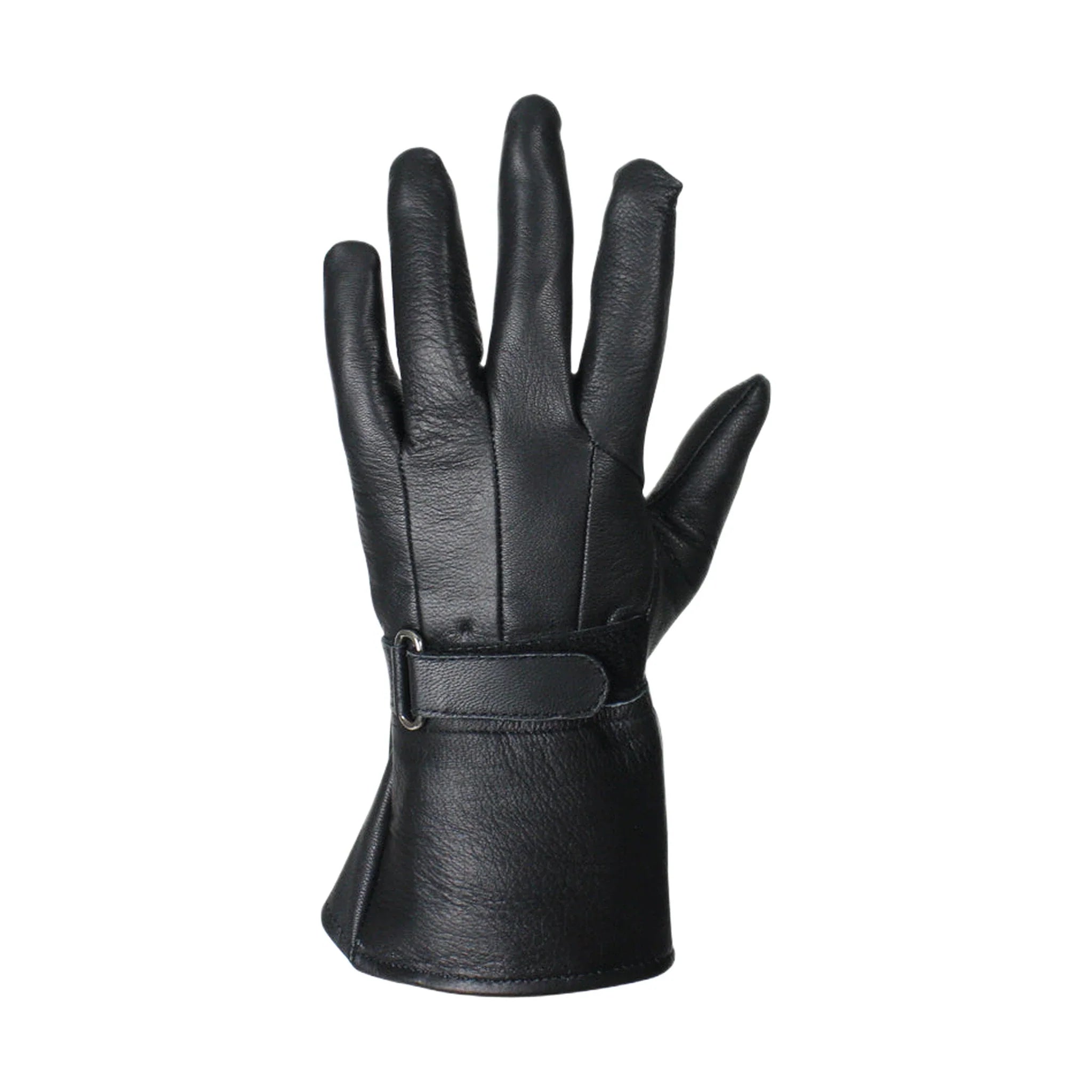 Full Finger Deer Skin Motorcycle Gloves Genuine Leather Adjustable Strap