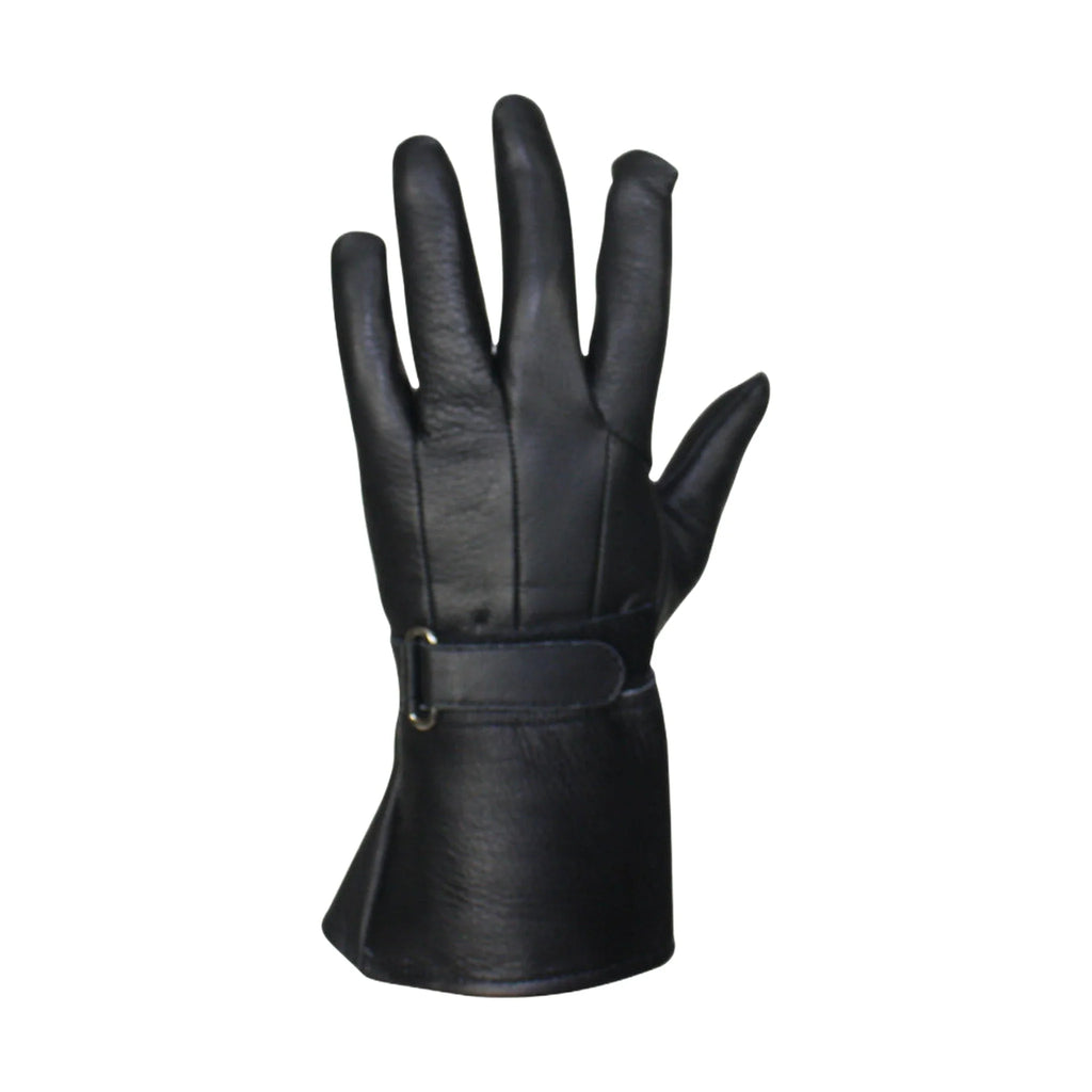 Full Finger Deer Skin Motorcycle Gloves Genuine Leather Adjustable Strap