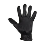 Vented Black Deer Skin Leather Riding Gloves Vent Holes Adjustable Wrist Fit
