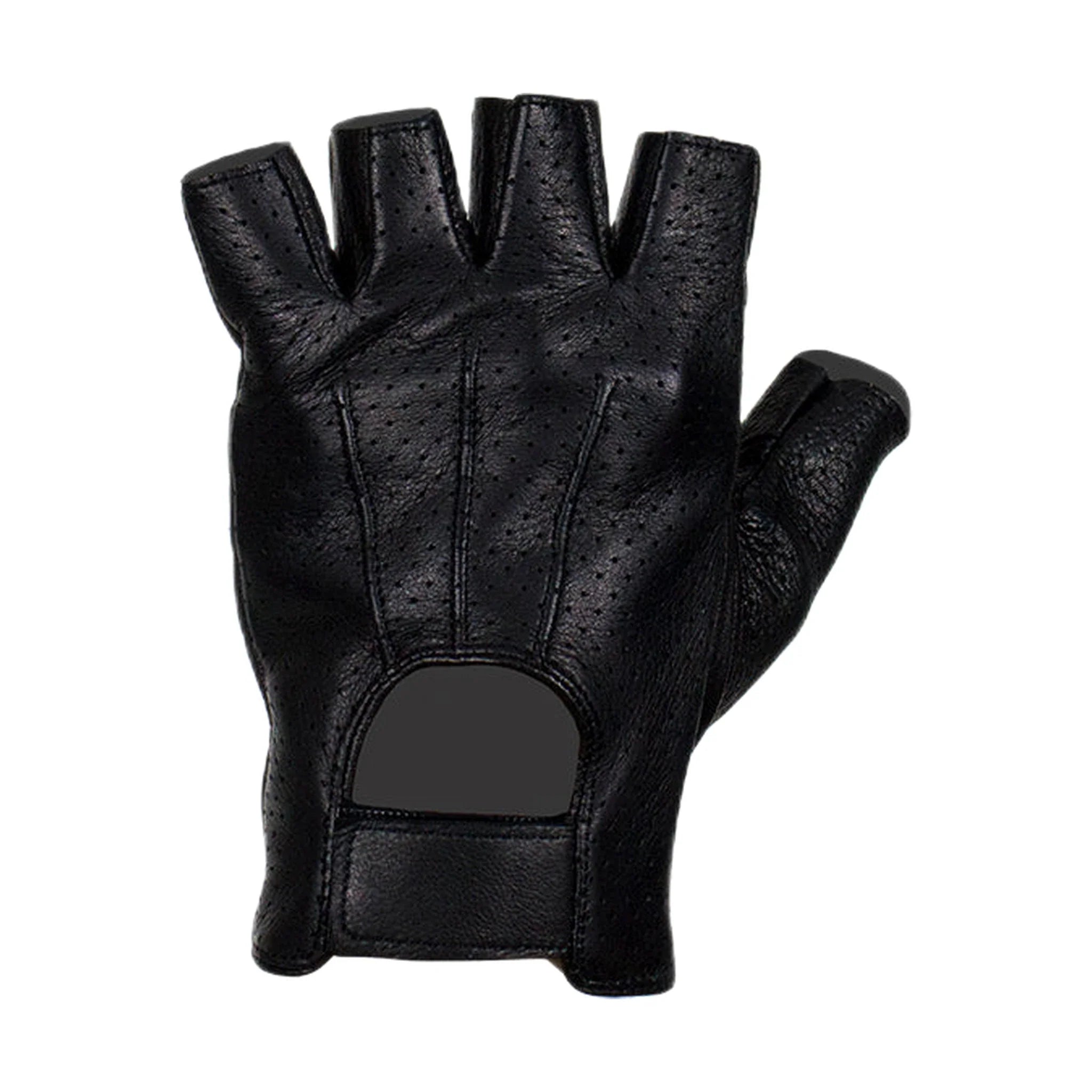 Deer Skin Leather Fingerless Riding Gloves