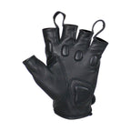 Fingerless Deer Skin Leather Gloves With Padded Knuckle Protectors Adjustable Strap