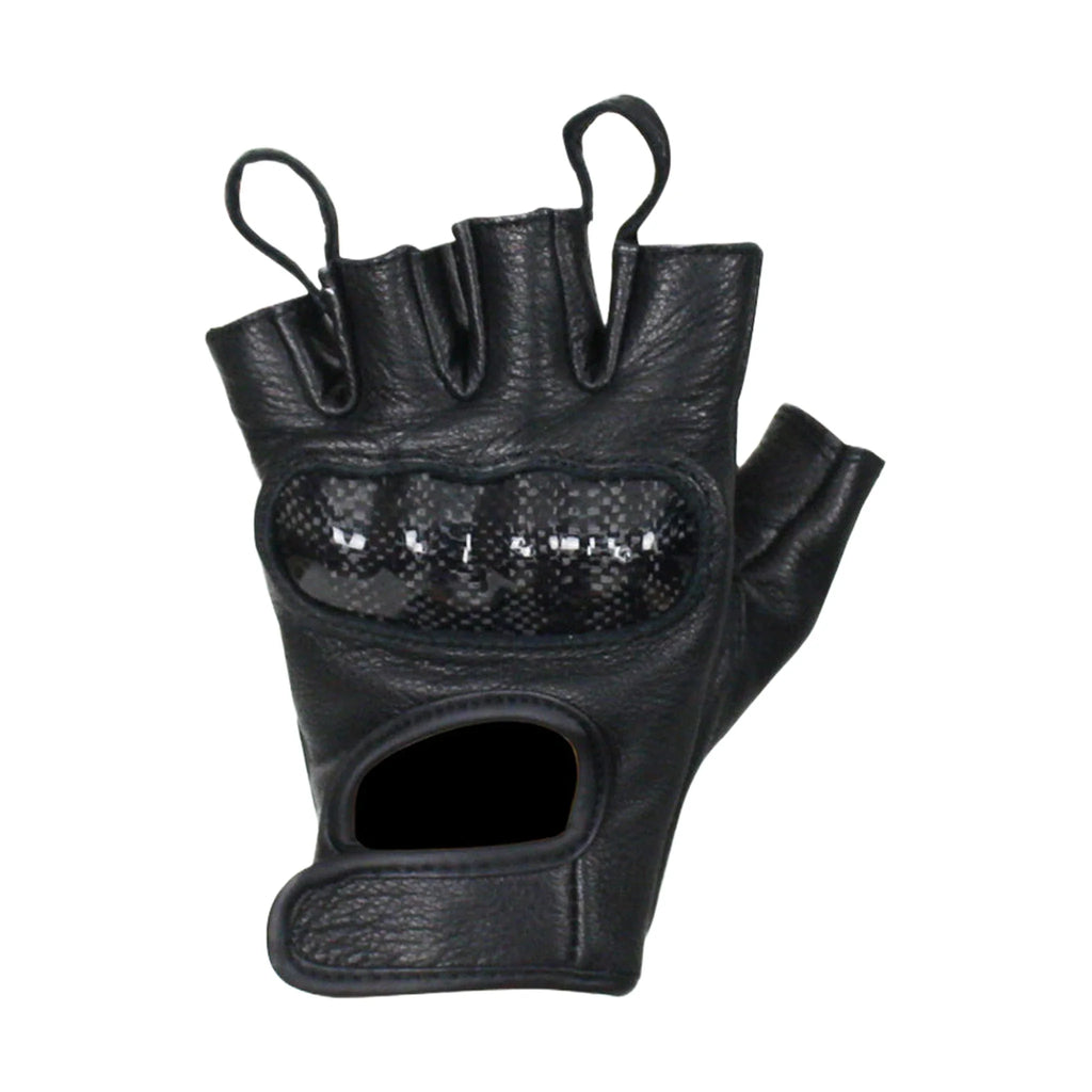 Fingerless Deer Skin Leather Gloves W/ Padded Knuckle Protectors