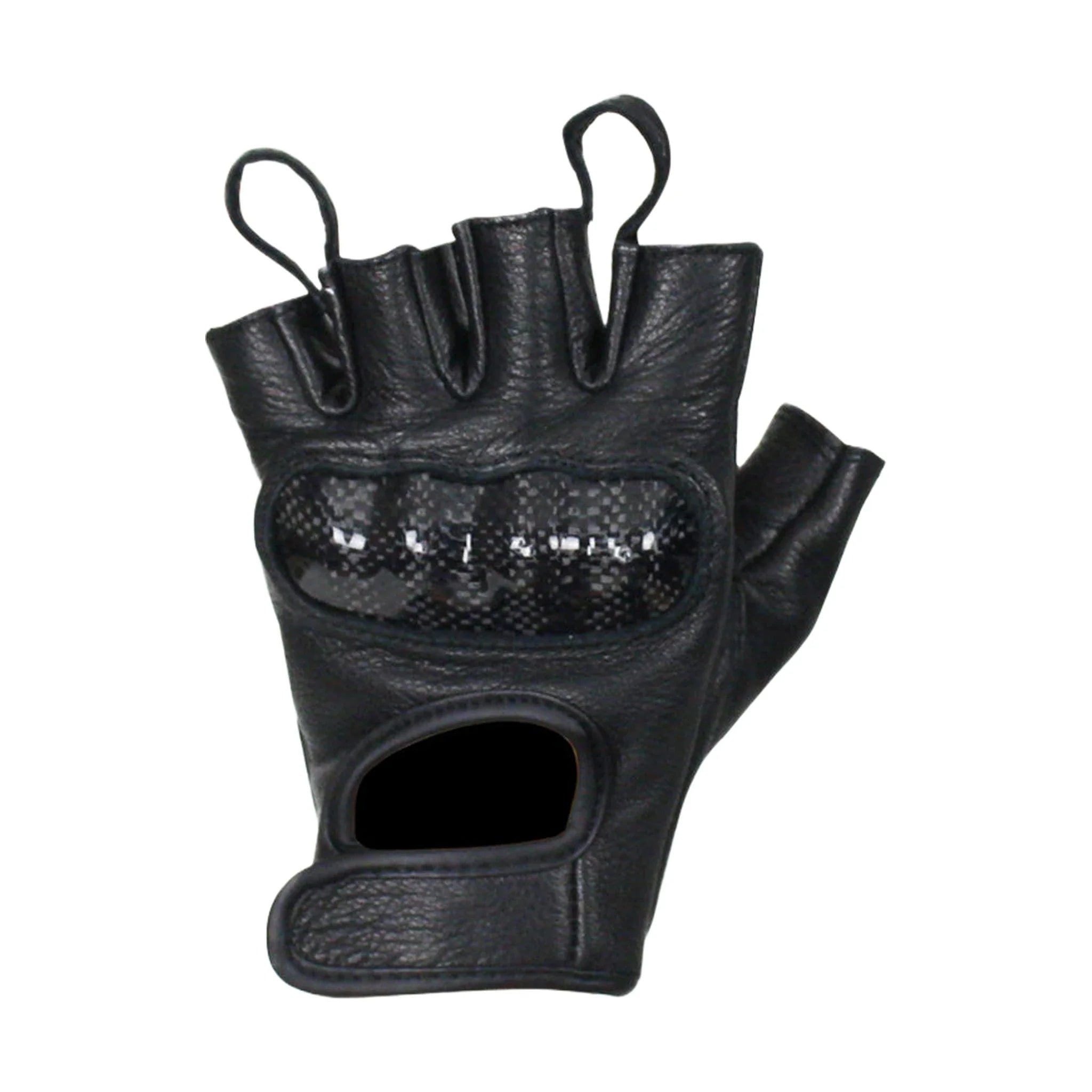 Fingerless Deer Skin Leather Gloves W/ Padded Knuckle Protectors