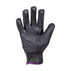 Purple-Heart Graphic Embroidered Leather Gloves