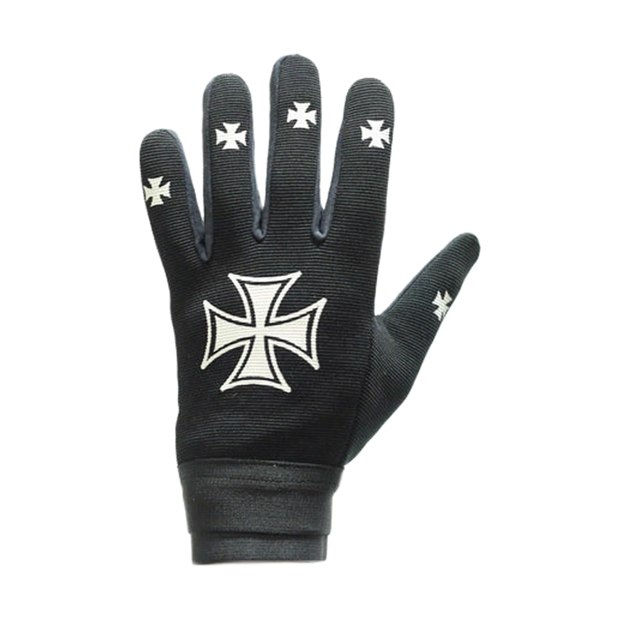 Mechanic's Motorcycle Gloves Mesh Textile Chopper Cross Logo Durable Comfort