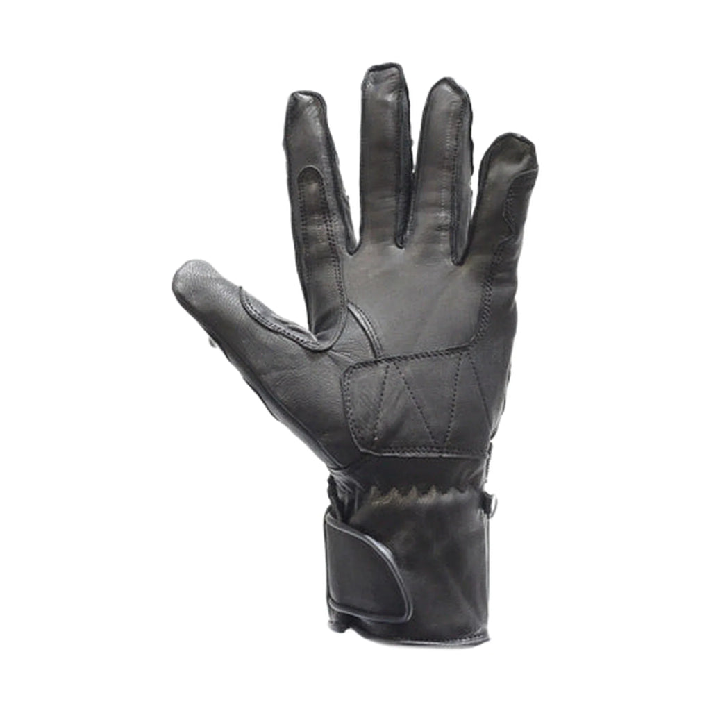 Motorcycle Gloves Double Adjustable Strap Leather Metal Knuckle Protector