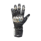 Motorcycle Gloves Double Adjustable Strap Leather Metal Knuckle Protector