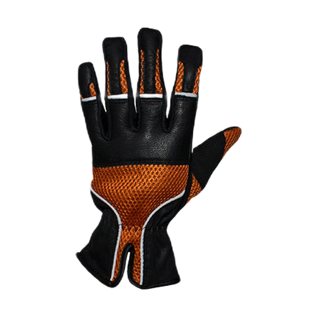 Orange Leather Riding Gloves