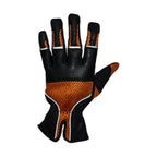 Orange Leather Riding Gloves