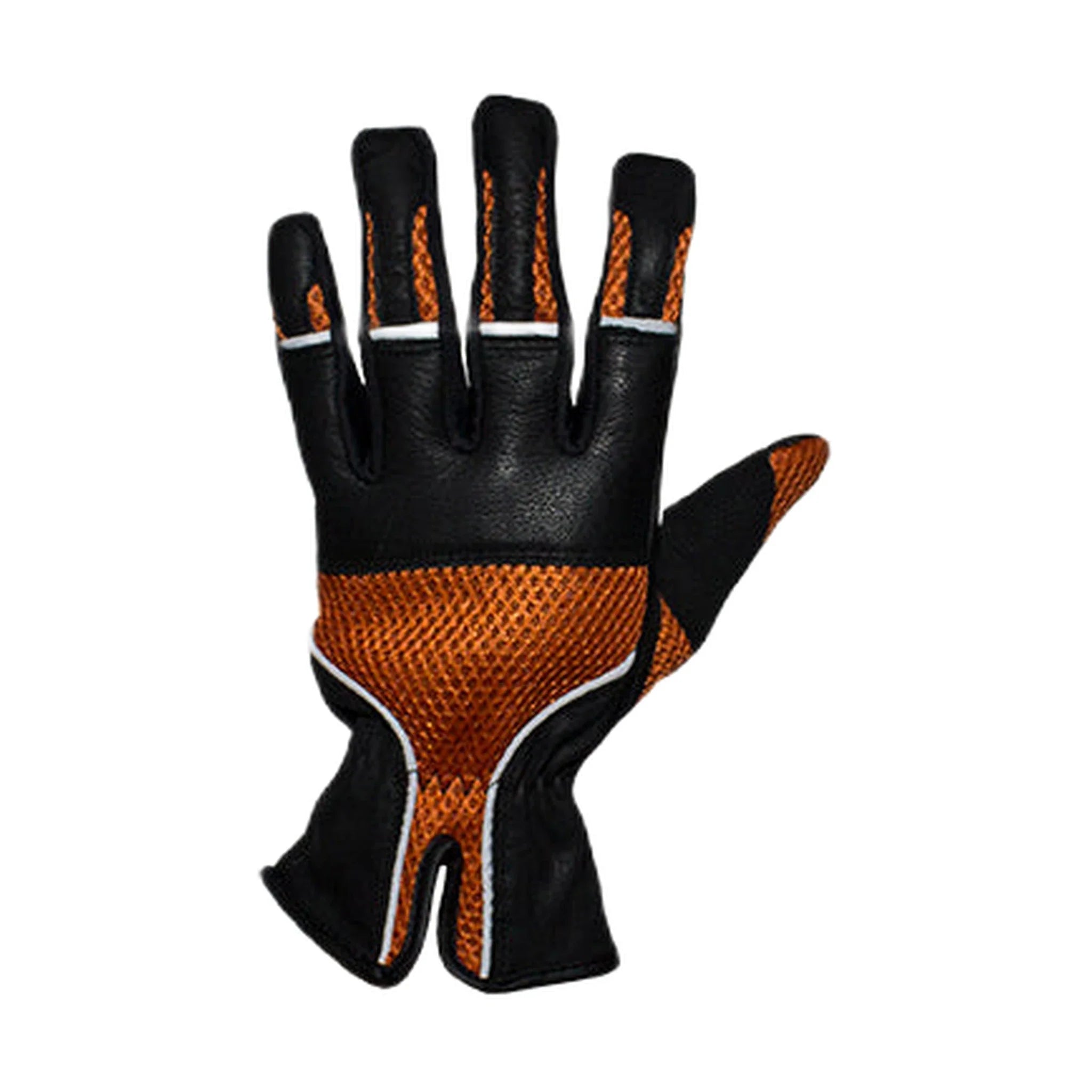 Orange Leather Riding Gloves