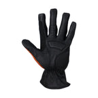 Orange Leather Riding Gloves