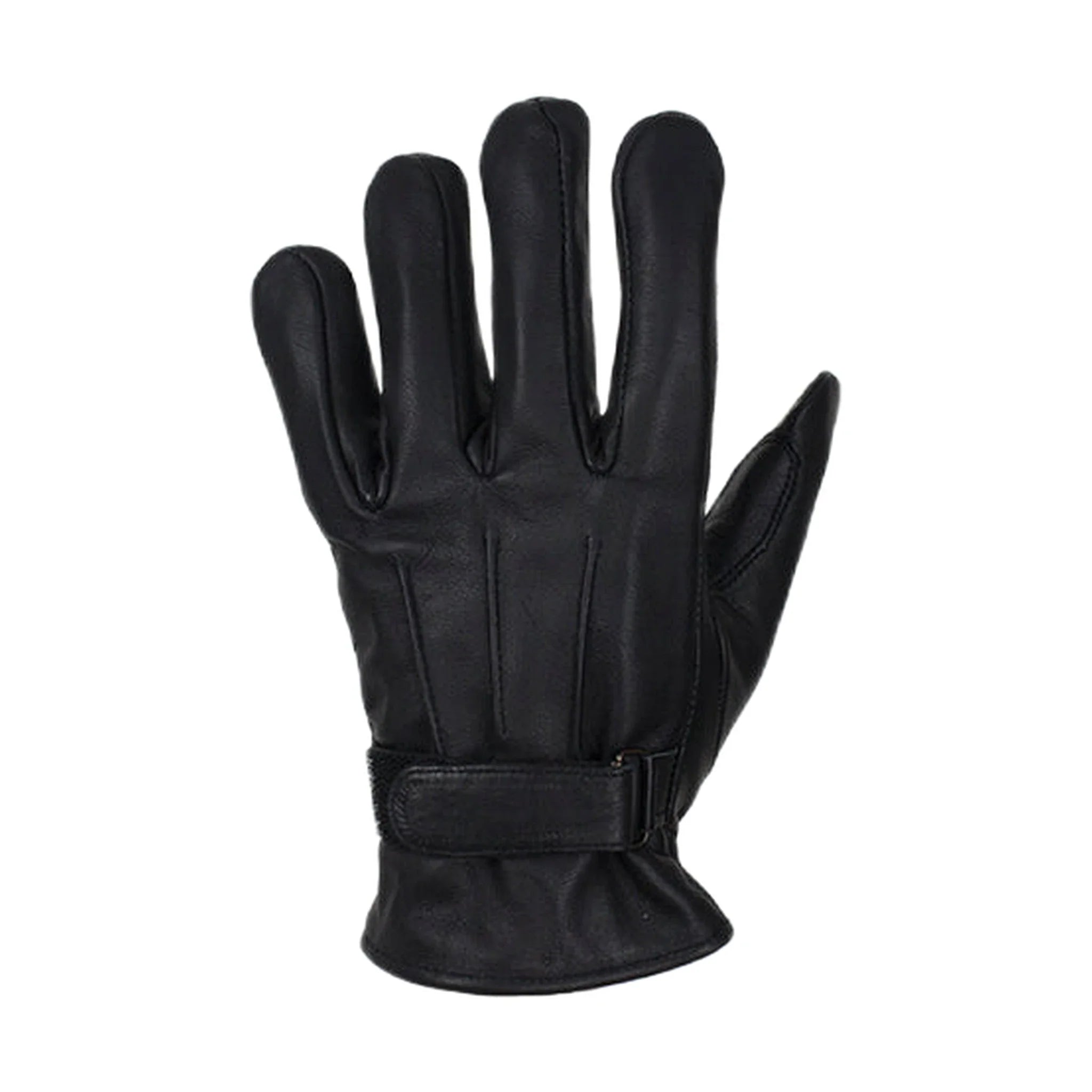 Ladies Black Naked Leather Gloves Dream Apparel Reinforced Palm Warm Riding Gloves