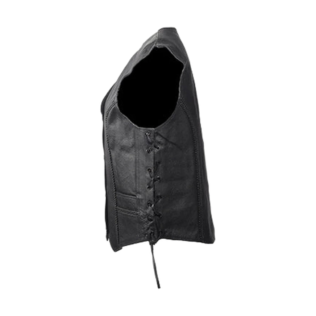 Dream Apparel Womens Leather Vest With Side Laces