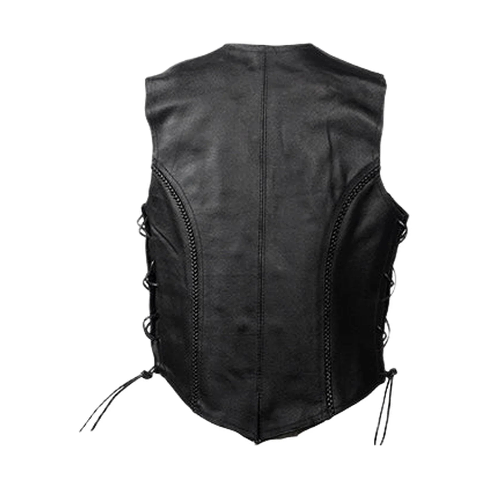 Dream Apparel Womens Leather Vest With Side Laces