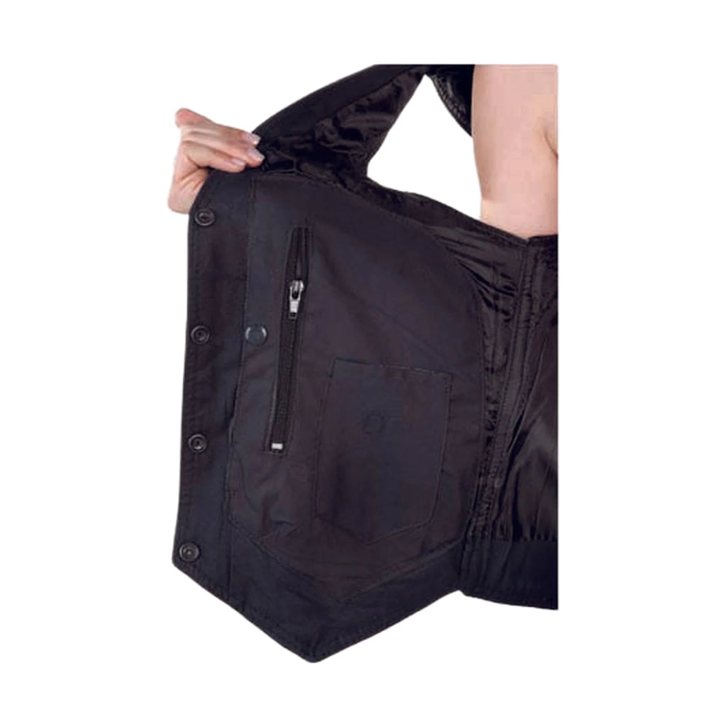 Womens Leather Vest With Braid