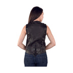 Womens Leather Vest With Braid