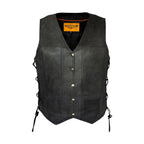 Women's Gray Club Vest with Concealed Carry Pockets & Side Laces