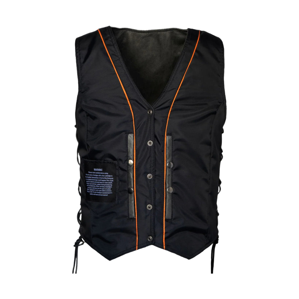 Women's Gray Club Vest with Concealed Carry Pockets & Side Laces