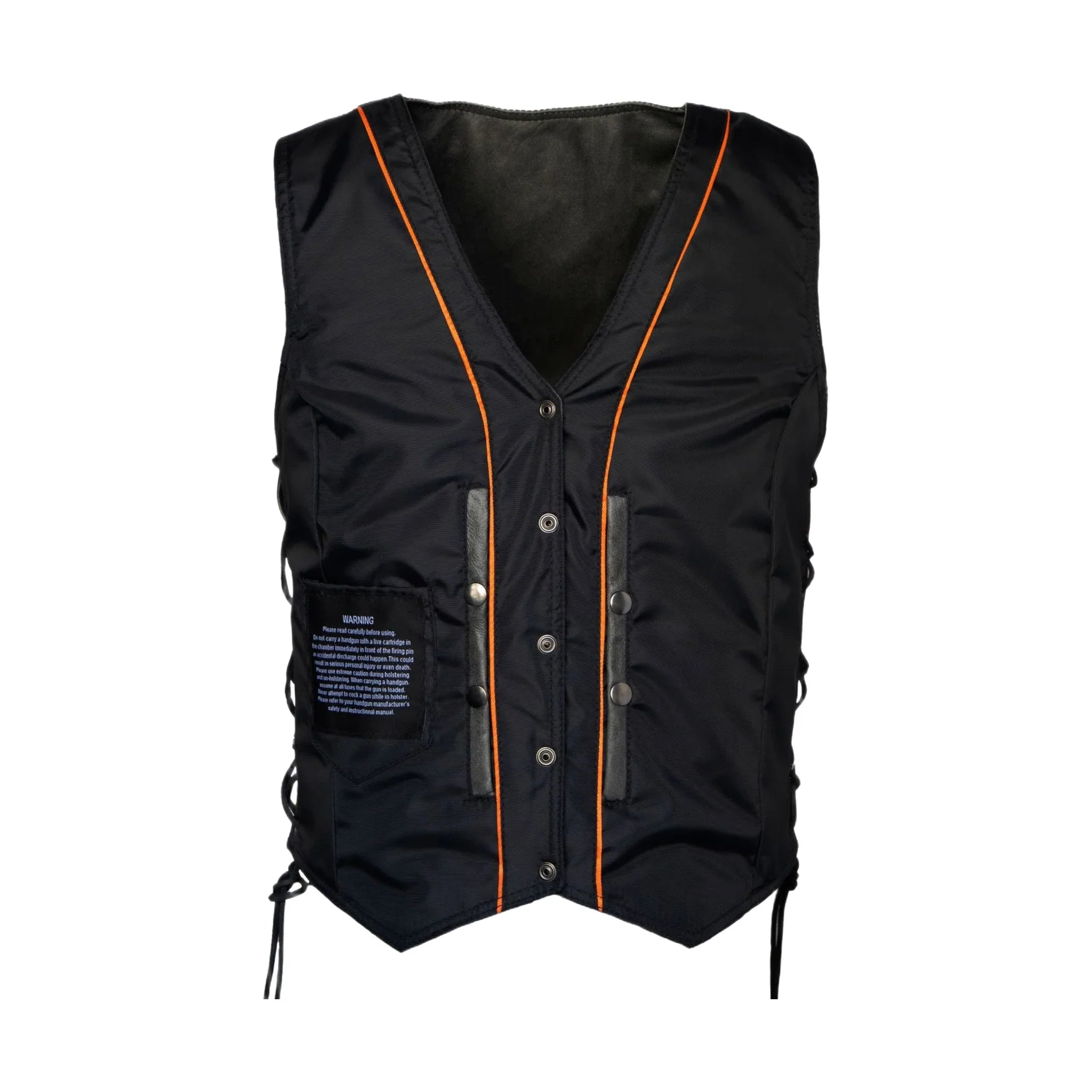 Women's Gray Club Vest with Concealed Carry Pockets & Side Laces