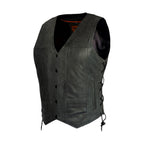 Women's Gray Club Vest Dream Apparel Soft Leather Concealed Carry Side Laces