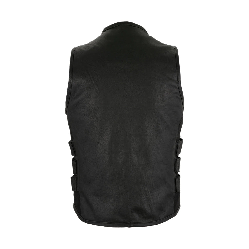 Dream Apparel Women Leather Vest with side straps Conceal Carry Motorcycle Vest