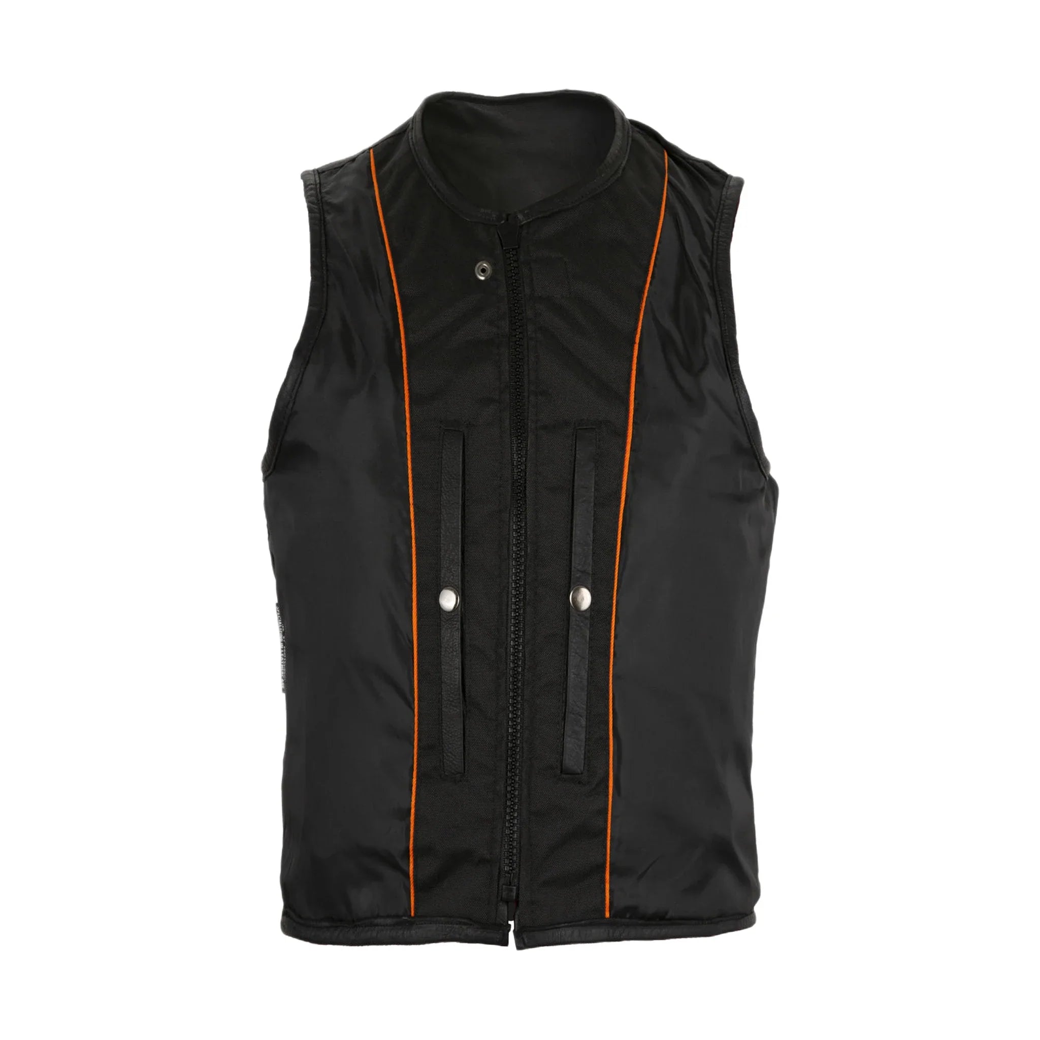 Dream Apparel Women Leather Vest with side straps Conceal Carry Motorcycle Vest