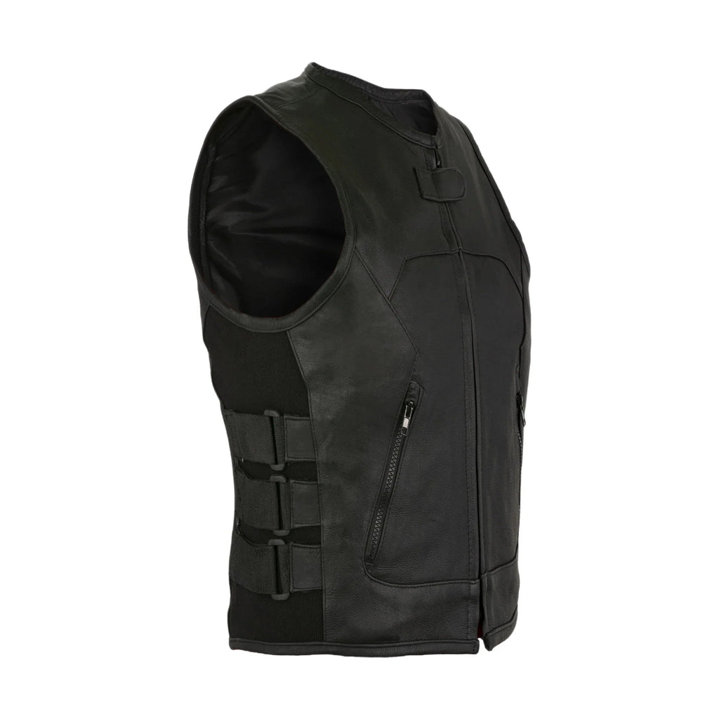 Women Leather Vest Dream Apparel Side Straps Conceal Carry Motorcycle