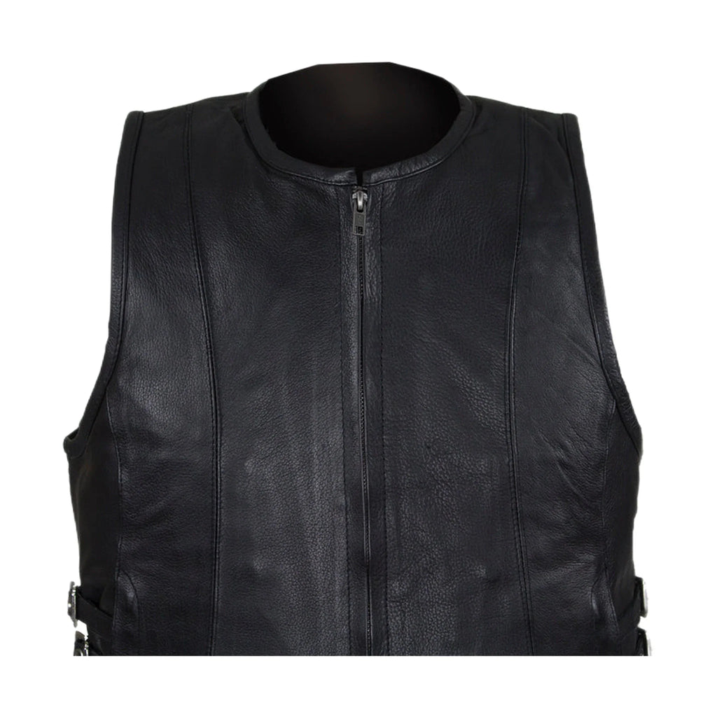 Women's Naked Cowhide Leather Motorcycle Vest