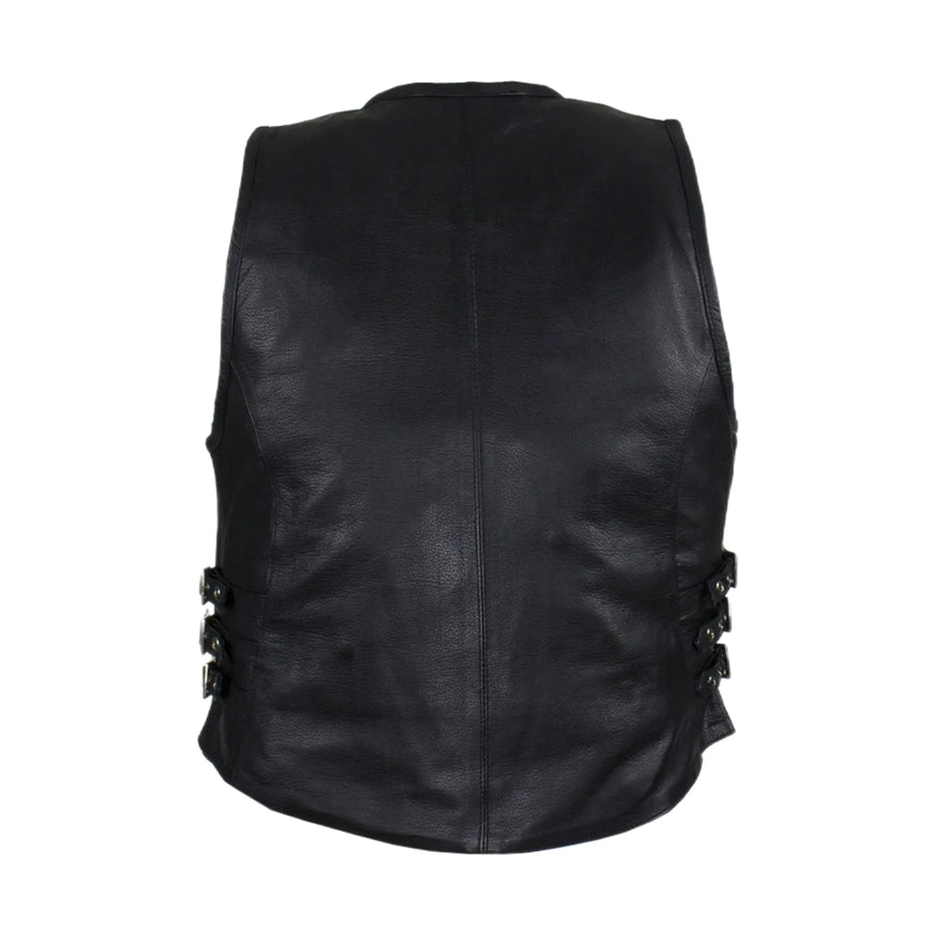 Women's Naked Cowhide Leather Motorcycle Vest