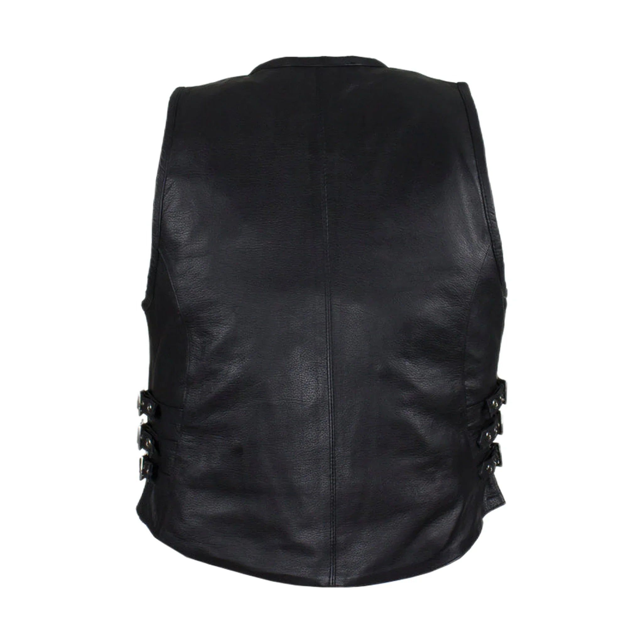 Women's Naked Cowhide Leather Motorcycle Vest