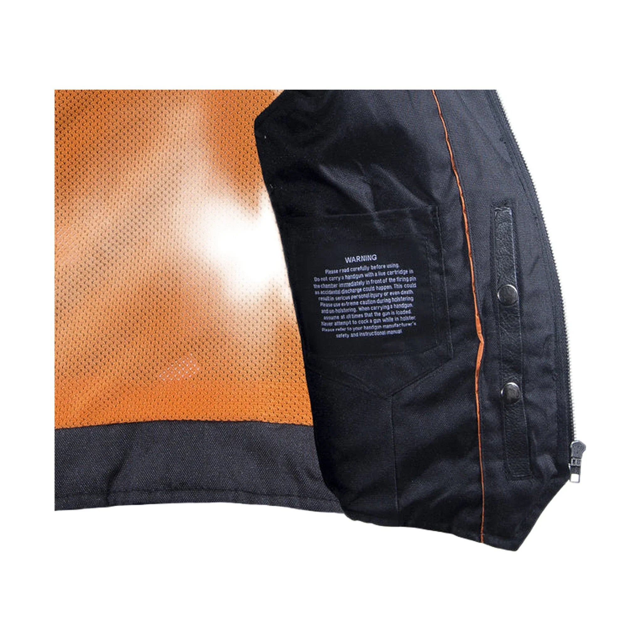Womens Leather Motorcycle  Zip Up Leather Vest With Concealed Carry