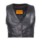 Dream Aparel Ladies Naked Cowhide Leather Vest With Laces