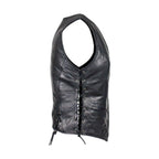 Dream Aparel Ladies Naked Cowhide Leather Vest With Laces
