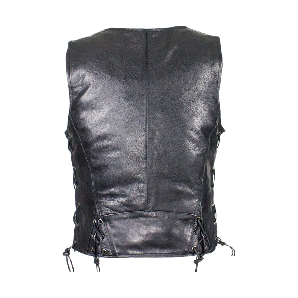 Dream Aparel Ladies Naked Cowhide Leather Vest With Laces