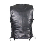 Dream Aparel Ladies Naked Cowhide Leather Vest With Laces