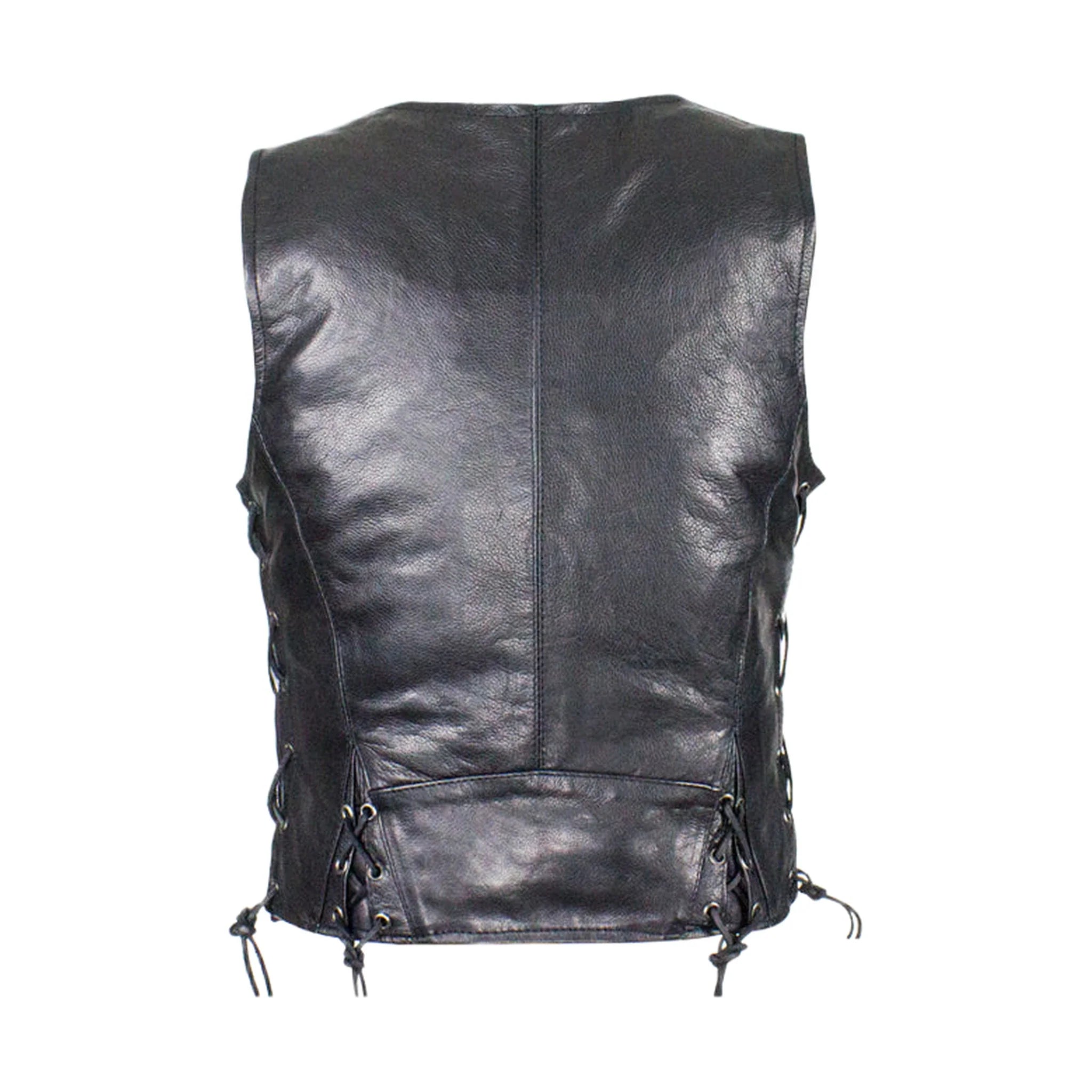 Dream Aparel Ladies Naked Cowhide Leather Vest With Laces