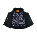 Dream Apparel Womens Vest Purple Paisley Lining Side Laces Conceal Pockets