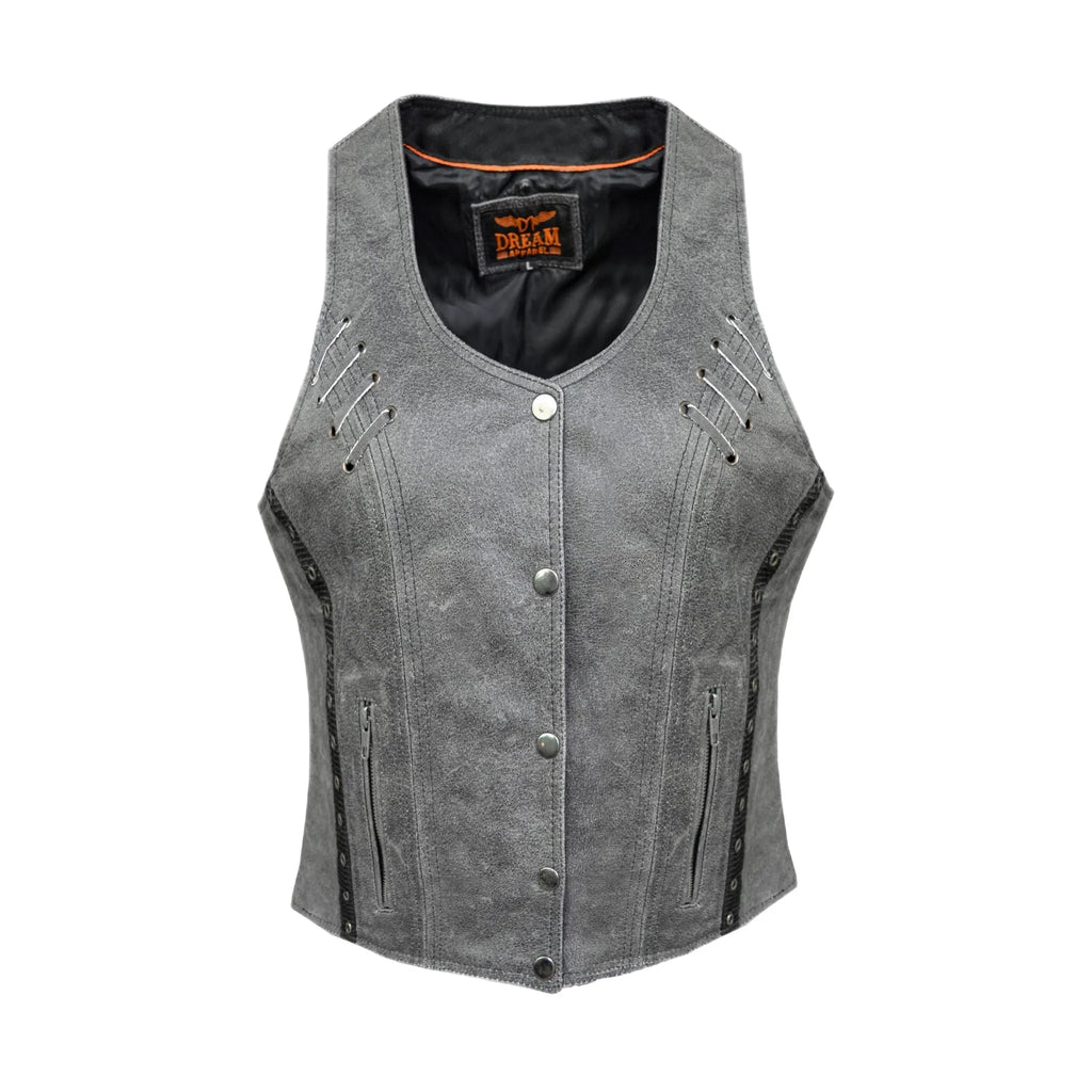 Dream Apparel Women Vest Grey Conceal Carry Pockets