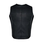 Women Zipper Front Vest with Bling, Side Zipper, Conceal Carry Pockets, Naked Cowhide Leather