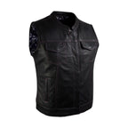 Ladies Motorcycle Leather Club Vest Dream Apparel Purple Thread Paisley Lining